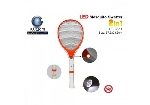 ไม้ตียุงไฟฟ้า 2 IN 1 ถอดด้ามได้ IWC-3361